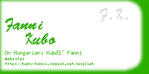 fanni kubo business card